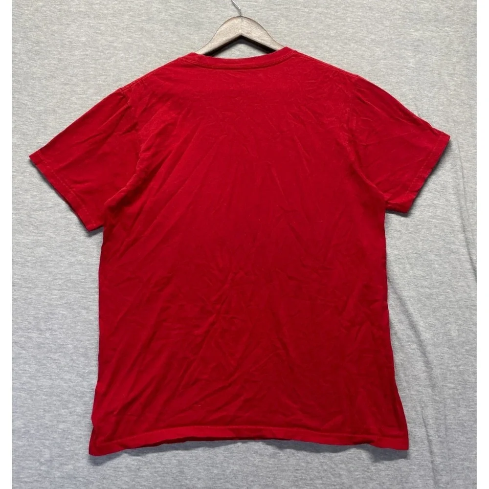 Adidas The Go To Performance T Shirt Mens Medium Red Graphic Print Logo Cotton